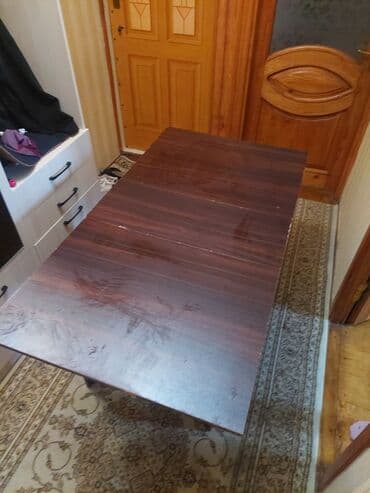 Qab-qacaq və mətbəx ləvazimatları: İşlənmiş, Açılan, MDF, Dördbucaq masa — 4