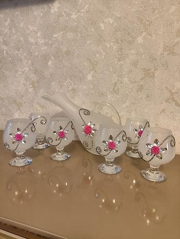 drel dəsti: Qədəhlər, rəng - Ağ, Şüşə, 6 ədədli dəst — 1