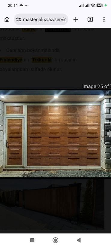 Qaraj darvazaları: Taxta teksturalı qaraj qapıları və giriş qapıları - Material və — 2