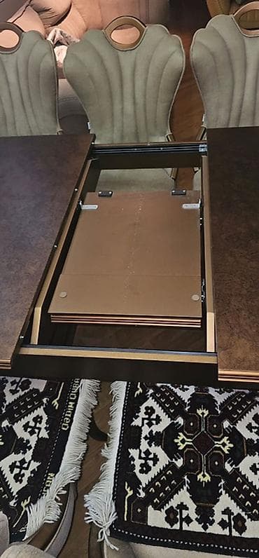 stol stil: Qonaq otağı üçün, İşlənmiş, Açılan, Dördbucaq masa — 2