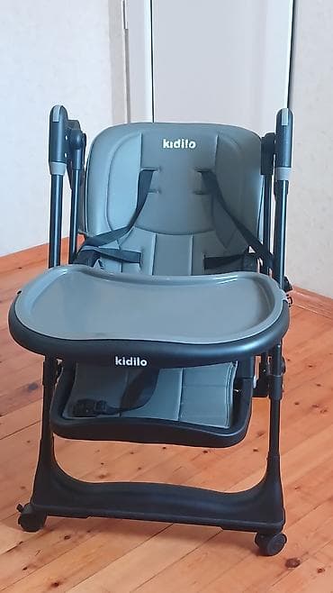 Yemək masaları, oturacaqları: Kidilo uşaq yemək stulu - Brend/model: Kidilo - Rəng: boz/qaranlıq — 1