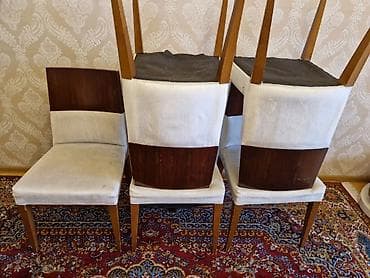 taxta stullar: Oturacaq stulları 5 ədəd.Şəkildə göründüyü kimidir,materialı təmiz — 1