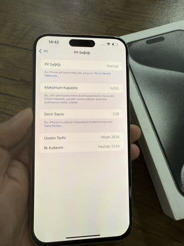 iphone xs max 256 gb ikinci el: IPhone 15 Pro Max, 256 GB, White Titanium, Zəmanət — 6