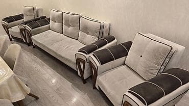 massaj kreslo: İşlənmiş, Divan, 2 kreslo, Bazalı, Açılan — 2