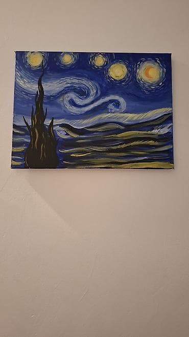 meymun sekileri: Orijinal rəsm əsərləri dəsti – akril boya, kətan üzərində Dəstdə 4 — 1