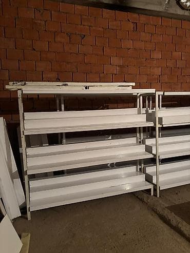 Mağaza avadanlığı: Mağaza üçün metal vitrin rəfləri - Material: möhkəm metal karkas, ağ — 7