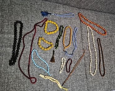 bijuteri: Müxtəlif təsbeh və boyunbağı kolleksiyası - Təbii formalı krem rəngli — 5