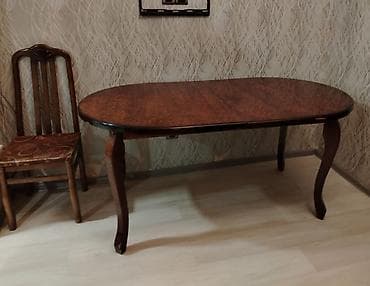 taxta nərdivan: Qonaq masası, Açılan, Taxta, Oval masa — 1