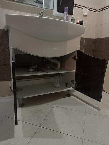 Hamam üçün lavabo mebeli və güzgü dəsti - Komplekt: - Lavabo ilə — 3