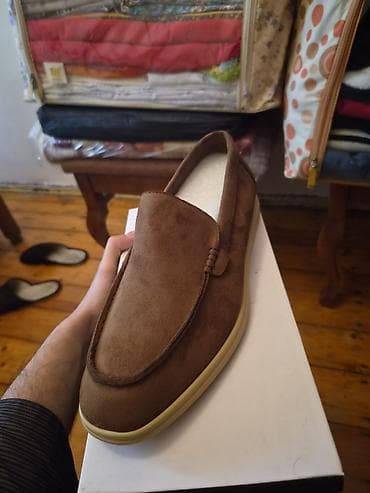 kisi geyimler: Kişi loaferi – 42 ölçü - Rəng: qəhvəyi - Model: slip-on loafer — 1