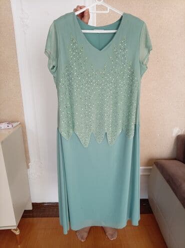 красивые платья на прокат в баку: Zərif təmtəraqlı uzun paltar - Rəng: açıq yaşıl/mentol - Model — 1