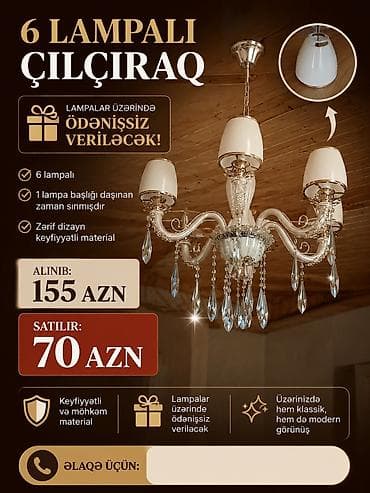 Çılçıraq, 6 lampa lalafo.az -da Çılçıraq, 6 lampa