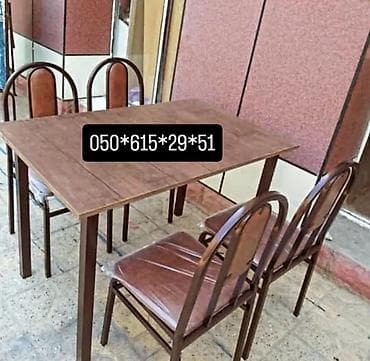 Мебель: Dörd nəfərlik stol,stul dəsti - Tərkib: 1 masa + 4 stul - Stil — 1