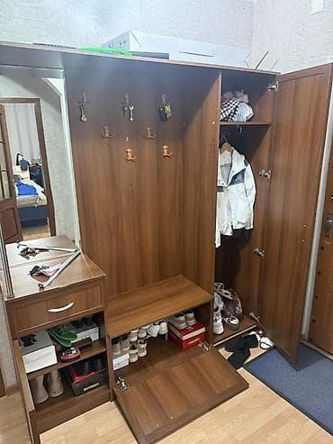 tek dolablar: Dəhliz üçün çoxfunksiyalı dəst – palto dolabı, paltar asılqanı, güzgü — 2
