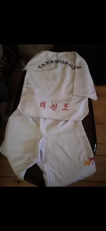 Taekvondo forması (dobok) dəsti - Rəng: ağ, yaxalıq qara haşiyəli - — 2
