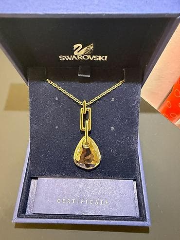 xonca desti: Orijinal Swarovski Dəst – Boyunbağı və Üzük (Sertifikatlı, Təzə Kimi) — 2