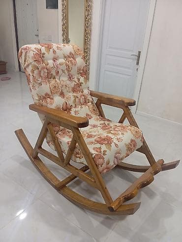 kreslo yellencek: Taxta yelləncək kreslo - Material: Möhkəm ağac karkas, laklanmış — 1