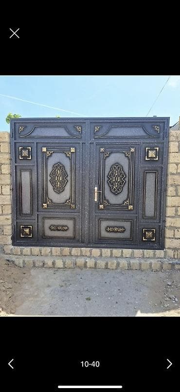 dəmir boçka: Dəmir Həyət darvazası, Yana açılan, Mexaniki, Qapı ilə, rəng - Qara — 7