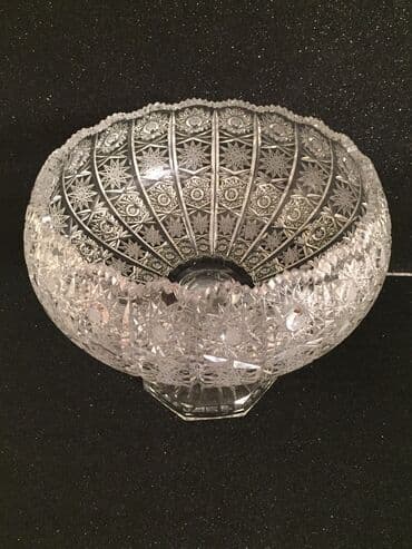 qedim qab: Orginal Cexiya. Bohemia crystal 22 sm meyve qabı.15 ildi alınıb.Cütü — 4