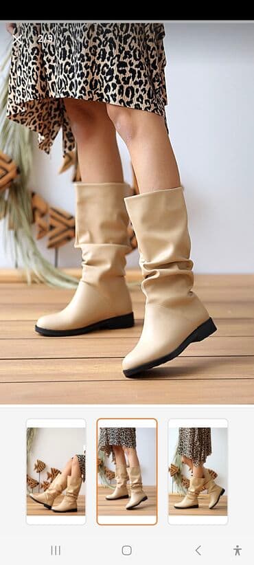 cins pencekler instagram: Bej rəngli qadın çəkmələri - Model: dizaltı, boş/köynək borulu — 2