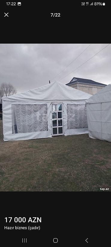 аренда павильон: Cadir her bir adadanli teze masinla birge masinin qablari ag senedler — 2