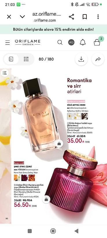 Bədənə qulluq: Oriflame Sweden qadın ətirləri – 50 ml flakonlar 1) Eclat — 3