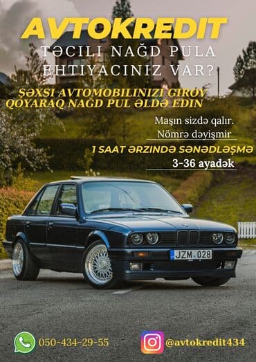 Миски: Avtomobil Girovu. Avto Kredit Xidməti Hər növ və istənilən qiymətə — 1