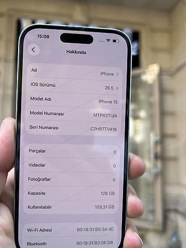 telefon kabrosu: IPhone 15, 128 GB, Mavi, Zəmanət, Simsiz şarj, Face ID — 2