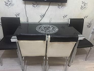 077 613 12 74 Mətbəx/qonaq otağı üçün masa və 4 ədəd oturacaq dəsti