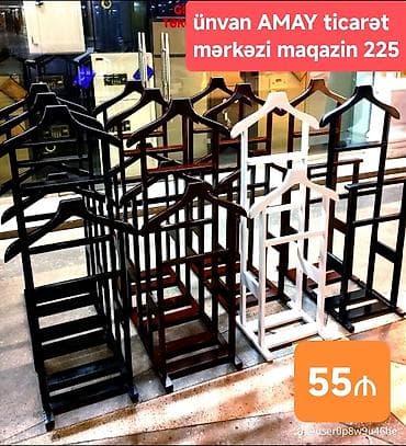 ev saatleri: Taxta geyim asılqanları – ev və ofis üçün praktik təşkilat həlli — 6