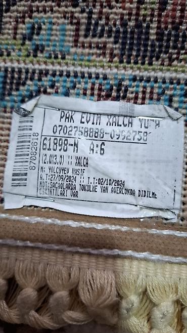 iran peci ikinci əl: Xalça – klassik naxışlı, kənarları saçaqlı - Ölçü: 2,0 x 3,0 m — 2