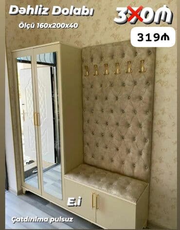 шкаф в зал: Açılan, 2 qapılı Düz dolab, Dəhliz dolabı — 1