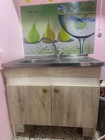 Mətbəx üçün paslanmayan poladdan birgözlü çanaqlı lavabo modulu - Üst