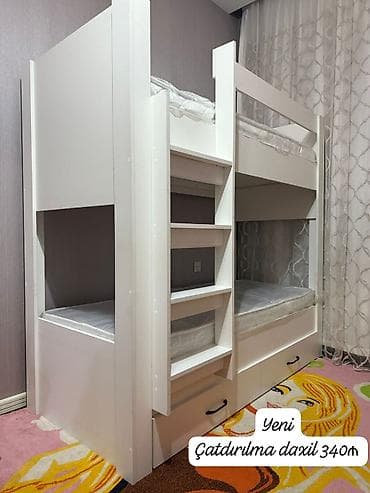 Для девочки и мальчика, Новый, Кровать, С матрасом, С выдвижными ящиками