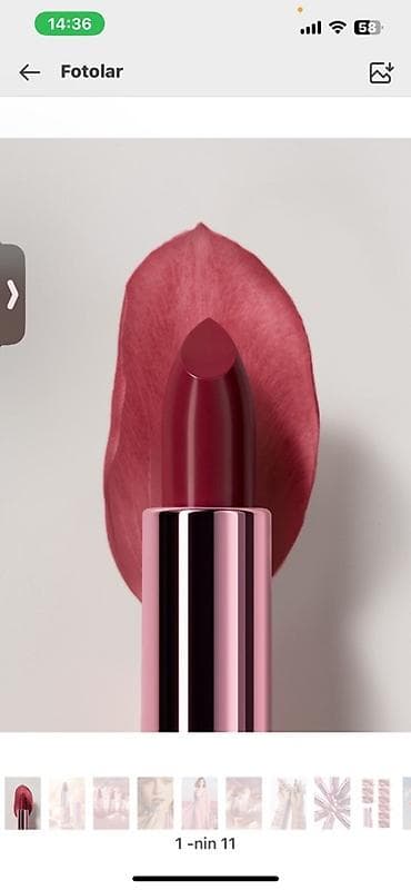 Məhsul: Dodaq boyası - Rəng: dərin qızılgül/şərab çaları (gülləvari
