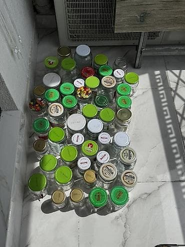 şuşə banka: Şüşə bankalar və butulkalar dəsti 22 ədəd şüşə kampot butulkası, 50 — 1