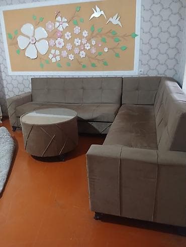 divan ortusu: Künc divan dəsti – yumşaq parça üzlü - Model: L formalı künc divan - — 1