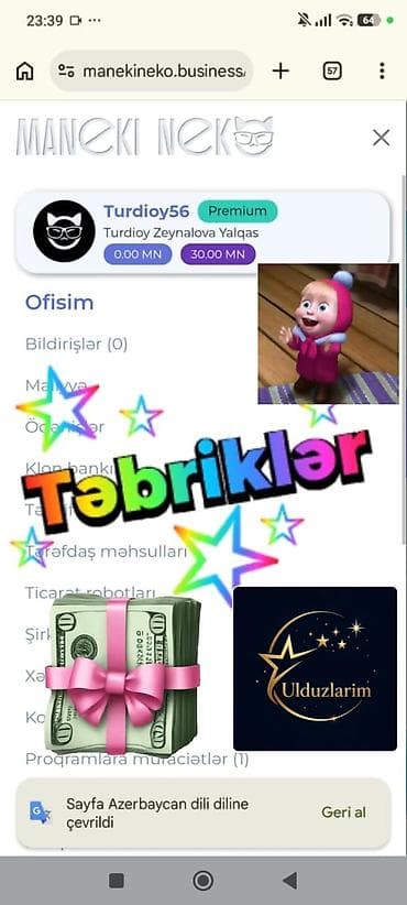 Biznes üçün program təminatı: Manekineko.business platformasında “Ulduzlarım” komandası üçün onlayn — 2