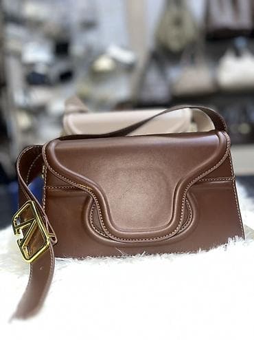 Çantalar: Qadın dəri çiyin çantası – 3 rəng - Rənglər: qara, şokolad qəhvəyi — 1