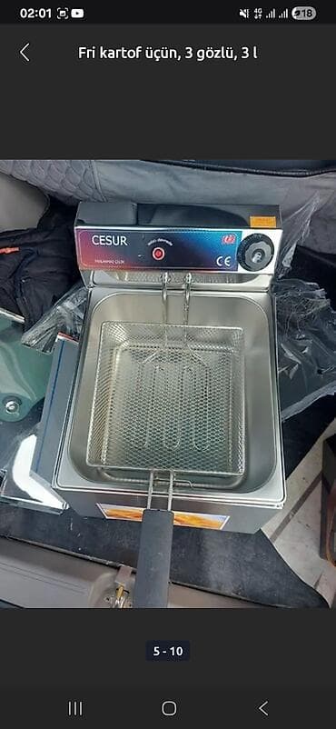 Bu fritöz paslanmayan poladdan hazırlanmışdır və qızartma prosesini