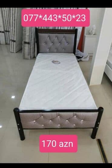 Çarpayılar: Yeni, Təknəfərlik çarpayı, Bazasız, Matras ilə, Siyirməsiz, Azərbaycan — 19