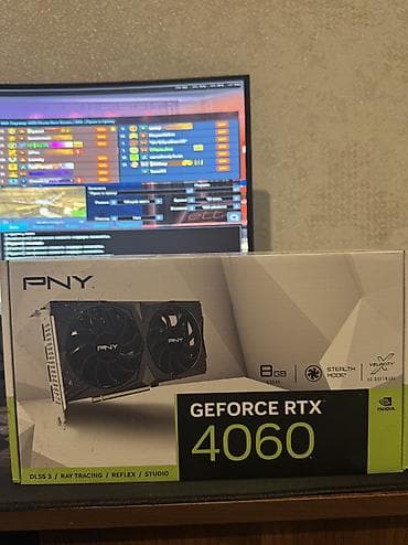 stol usdu kamputer: Videokart PNY GeForce RTX 4060, 8 GB, İşlənmiş — 2