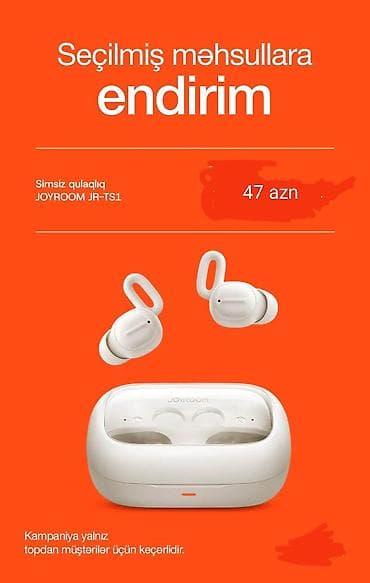 qulaqciq temiri: Yeni Simsiz (Bluetooth) Qulaqcıqlar, Joyroom, rəng - Ağ — 1