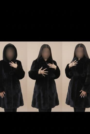 женские длинные перчатки: Kürk, rəng - Qara — 1