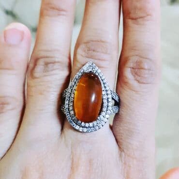 kəhrəba təsbehlər: Üzük, Gümüş, 925 Əyar, Kəhrəba — 1