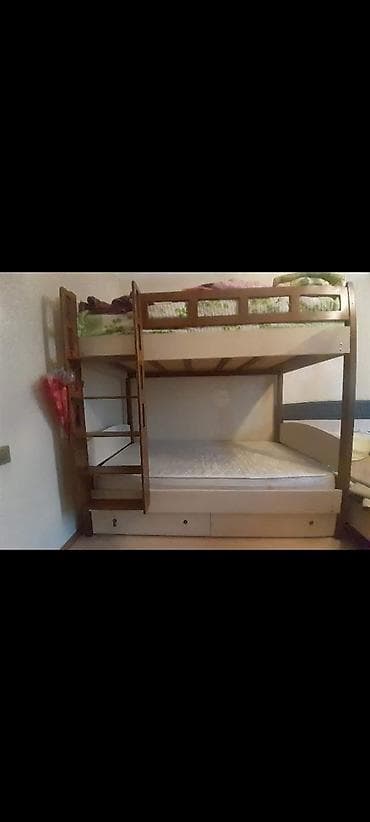2 neferlik taxt satilir: Oğlan və qız üçün, Çarpayı, Matras ilə, Siyirməli, Taxta — 1