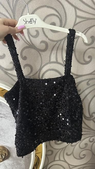 Şəxsi əşyalar: Qara payetkali qadın topu - Model: qısa top, düz kəsimli - Rəng: qara — 1