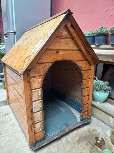 it yuvasi satilir: Taxta it evi.Temiz taxtadandir.Üzəri laklidir — 4
