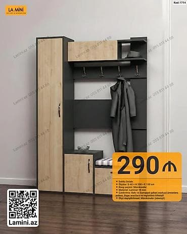 Dəhliz dolabı – La Mini (Kod: 1714) - Ölçü: D 40 × H 200 × E 150 sm -