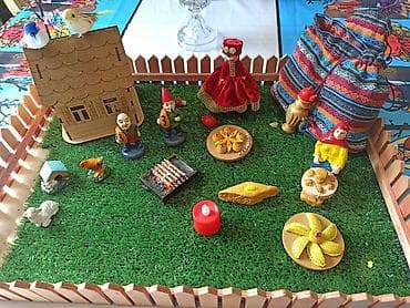 Другой декор и предметы интерьера: Novruz Temalı Miniatür Kompozisiya Seti - Taxta çəpərlə əhatələnmiş — 4